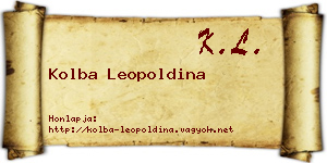 Kolba Leopoldina névjegykártya